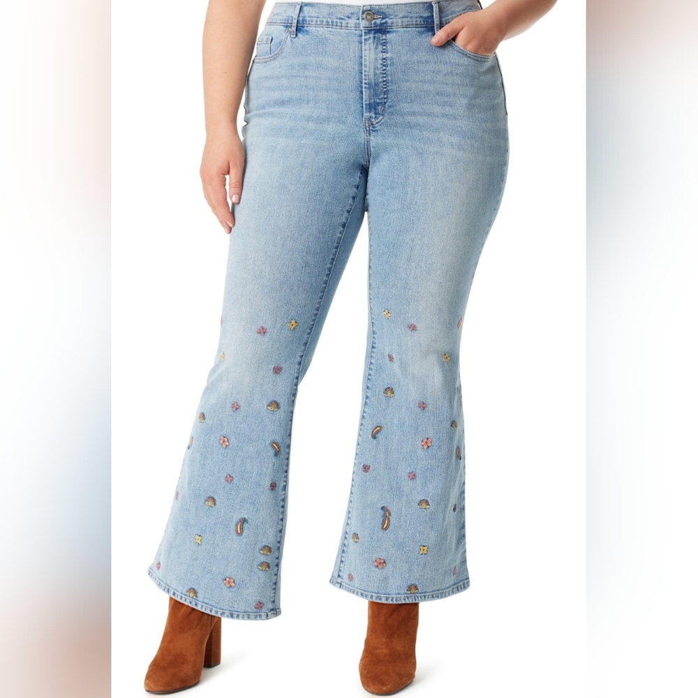 Jessica Simpson Women's Plus Daisy Fitted Flare Jeans 20W